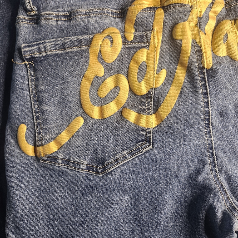 Ed HARDY JEANS Women's Boot Cut Jeans - Blue with Gold Accents - Picture 11 of 12